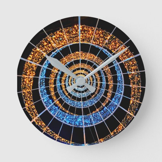 Spiral Twinkle Lights Round Wall Clock Ronde Klok (Voorkant)