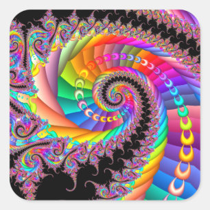 Spiral Twist Fractal Vierkante Sticker