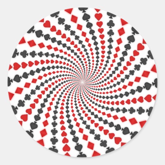 Spiral van Kaart afspelen: Ronde Sticker (Voorkant)