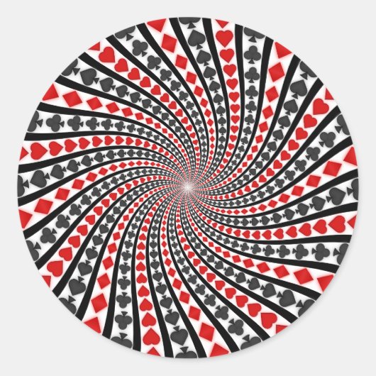 Spiral van Kaart afspelen: Ronde Sticker (Voorkant)