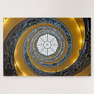 Spiral Vaticaan Art Stairway Blue Yellow Puzzle Legpuzzel