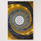 Spiral Vaticaan Art Stairway Blue Yellow Puzzle Legpuzzel (Verticaal)