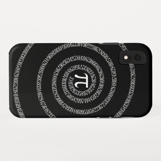 Spiral voor pi-cijfers op zwart Case-Mate iPhone case (Achterkant (horizontaal))