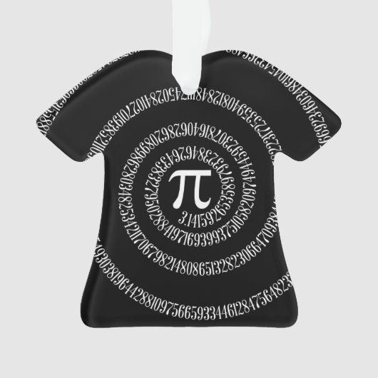 Spiral voor pi-cijfers op zwart ornament (voorkant)