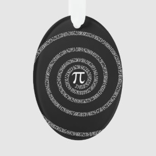 Spiral voor pi-cijfers op zwart ornament