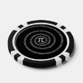 Spiral voor pi-cijfers op zwart pokerchips (Enkel)