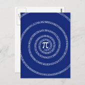 Spiral voor Pi op Navy Blue Decor Briefkaart (Voorkant / Achterkant)