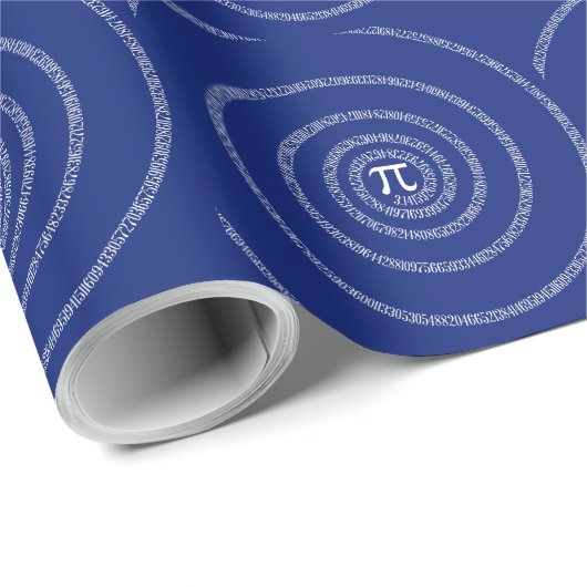 Spiral voor Pi op Navy Blue Decor Cadeaupapier (Rol Hoek)