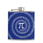 Spiral voor Pi op Navy Blue Decor Heupfles (Voorkant)
