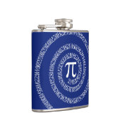 Spiral voor Pi op Navy Blue Decor Heupfles (Rechts)