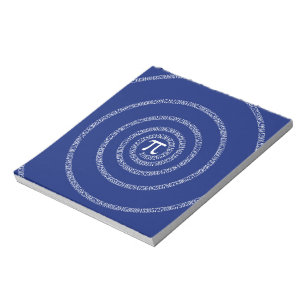 Spiral voor Pi op Navy Blue Decor Notitieblok
