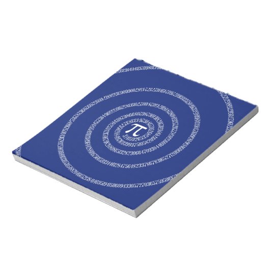 Spiral voor Pi op Navy Blue Decor Notitieblok (Linkerzijde)