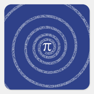 Spiral voor Pi op Navy Blue Decor Vierkante Sticker