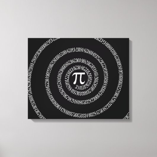 Spiral voor Pi op Solid Black Canvas Afdruk (Voorkant)