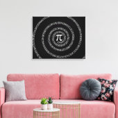 Spiral voor Pi op Solid Black Canvas Afdruk (Insitu (Woonkamer))