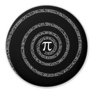 Spiral voor Pi op Solid Black Decor Keramische Knop
