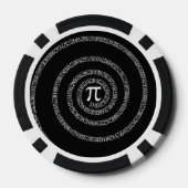 Spiral voor Pi op Solid Black Decor Poker Chips (Achterkant)