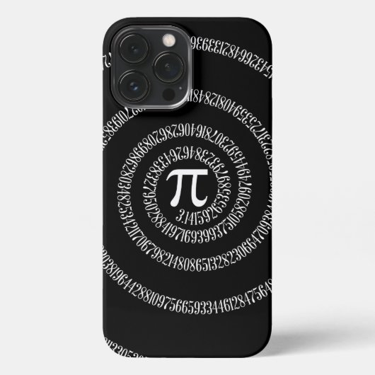 Spiral voor Pi op Solid Black iPhone Hoesje (Achterkant)