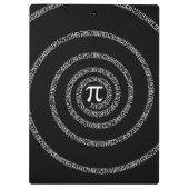 Spiral voor Pi op Solid Black Klembord (Achterkant)