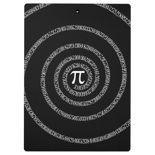 Spiral voor Pi op Solid Black Klembord (Achterkant)