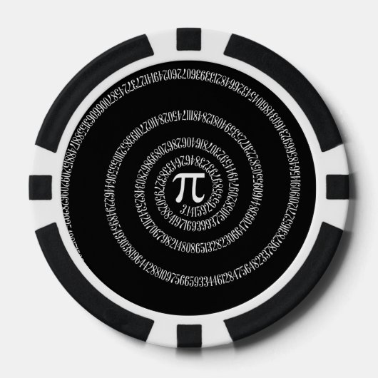 Spiral voor Pi op Solid Black Pokerchips (Voorkant)