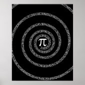 Spiral voor Pi op Solid Black Poster (Voorkant)