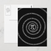 Spiral voor Pi op zwart decor Briefkaart (Voorkant / Achterkant)