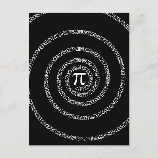 Spiral voor Pi op zwart decor Briefkaart (Voorkant)