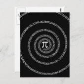 Spiral voor Pi op zwart decor Briefkaart (Voorkant / Achterkant)