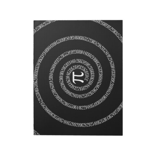 Spiral voor Pi op zwart decor Notitieblok (Linkerzijde)