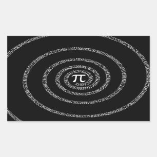 Spiral voor Pi op zwart decor Rechthoekige Sticker