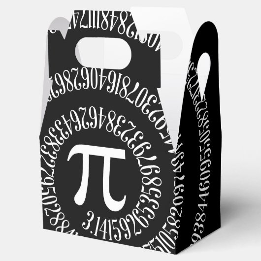 Spiral voor Pi op zwarte stijl Bedankdoosjes (Geopend)
