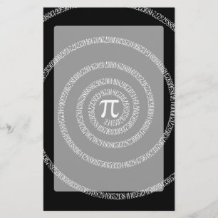 Spiral voor Pi op zwarte stijl Briefpapier