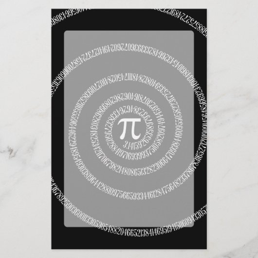 Spiral voor Pi op zwarte stijl Briefpapier (Voorkant)