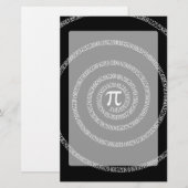 Spiral voor Pi op zwarte stijl Briefpapier (Voorkant / Achterkant)