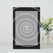Spiral voor Pi op zwarte stijl Briefpapier (Staand voorkant)