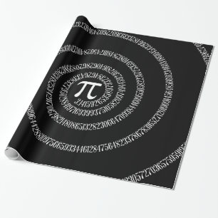Spiral voor Pi op zwarte stijl Cadeaupapier