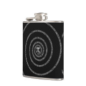 Spiral voor Pi op zwarte stijl Heupfles (Links)