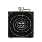 Spiral voor Pi op zwarte stijl Heupfles (Achterkant)