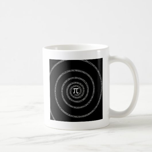 Spiral voor Pi op zwarte stijl Koffiemok (Rechts)
