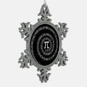 Spiral voor Pi op zwarte stijl Tin Sneeuwvlok Ornament (Links)