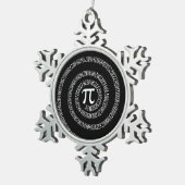 Spiral voor Pi op zwarte stijl Tin Sneeuwvlok Ornament (Rechts)
