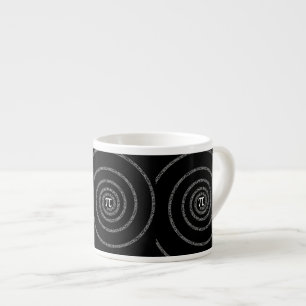Spiral voor Pi Typografie op Black Espresso Kop