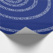 Spiral voor Pi Typografie op Blue Cadeaupapier (Hoek)