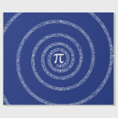 Spiral voor Pi Typografie op Blue Cadeaupapier (Vlak)