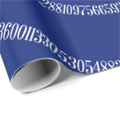 Spiral voor Pi Typografie op Blue Cadeaupapier (Rol Hoek)