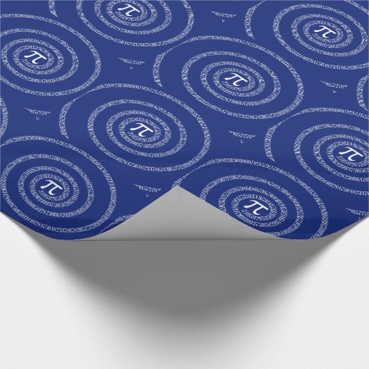 Spiral voor Pi Typografie op Blue Cadeaupapier (Hoek)