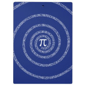 Spiral voor Pi Typografie op Blue Klembord (Achterkant)