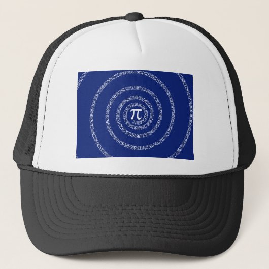 Spiral voor Pi Typografie op Blue Trucker Pet (Voorkant)