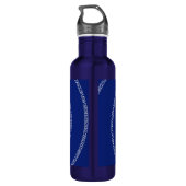 Spiral voor Pi Typografie op Blue Waterfles (Achterkant)